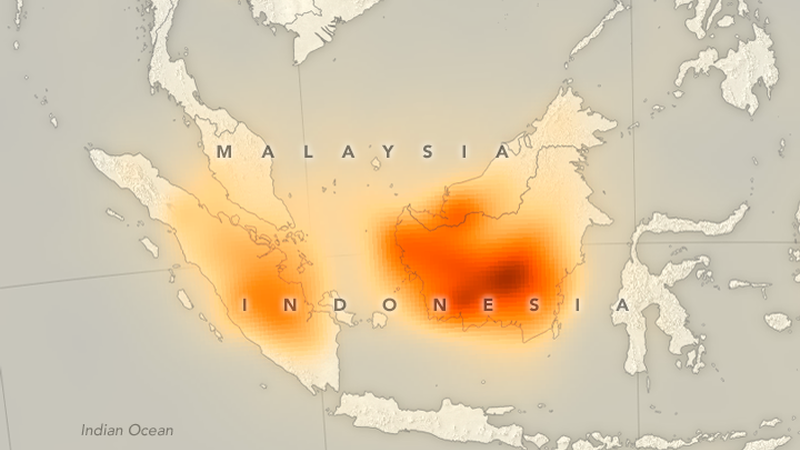 Fires Caused These Massive Plumes of Carbon Monoxide to Appear Over Indonesia
