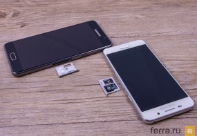 Две Nano-SIM или Nano-SIM и Micro SD — Samsung использует комбинированный лоток вне зависимости от габаритов смартфона