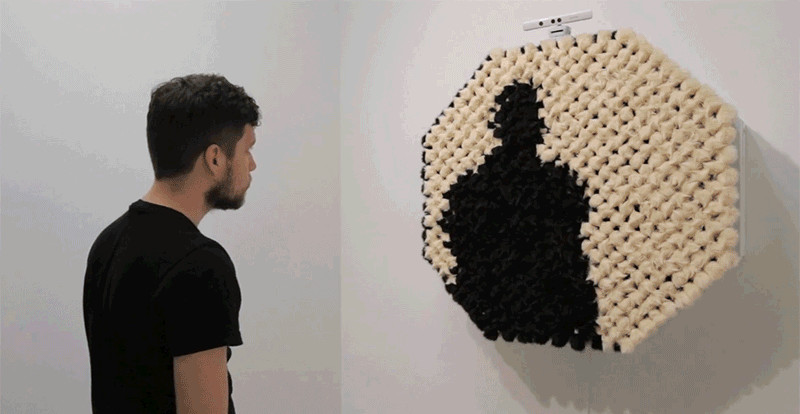 A Mirror Made of Fuzzy Pom-Poms Is a Creepy, Beautiful Thing