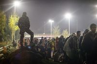 Vluchtelingen in Slovenië, voor de grens met Oostenrijk