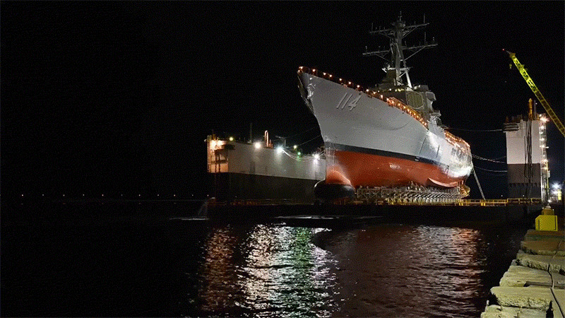 Watch the Time-Lapsed Launching of America's Newest Warship