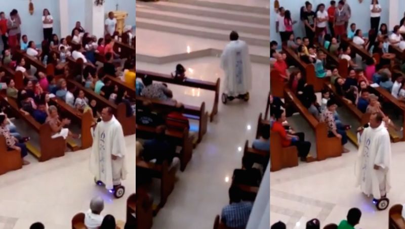 Priest Suspended For Hoverboarding in Church