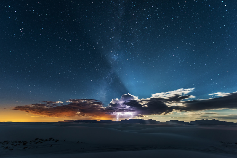 A White Sands Lightning Strike Separates The Heavens And The Earth 