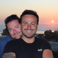 David (links) en Marco Bulmer-Rizzi (rechts) een dag voor het fatale ongeluk in Australië.