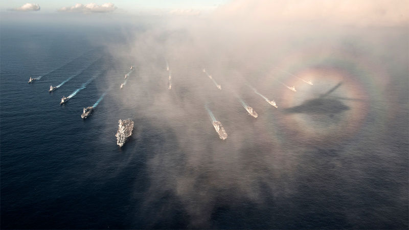 A Rare Optical Phenomenon Makes This Naval Parade Look Magical