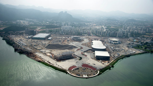 Вид на строящийся Олимпийский парк в Рио-де-Жанейро. Архивное фото.