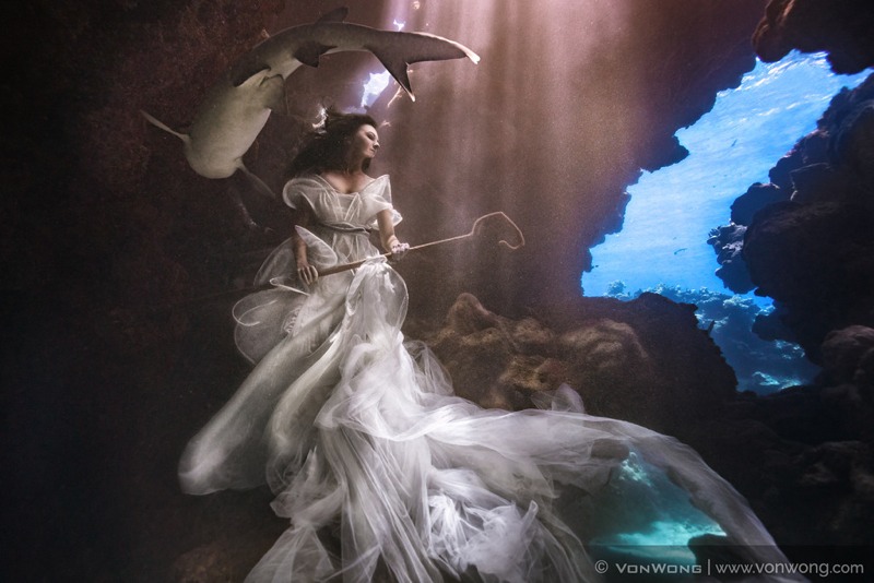 This Shark Shepherdess Looks Like She Stepped Out of an Underwater Fairy Tale