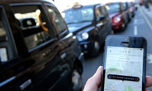 London black cab drivers protest against Uber