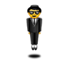 levitating man suit emoji