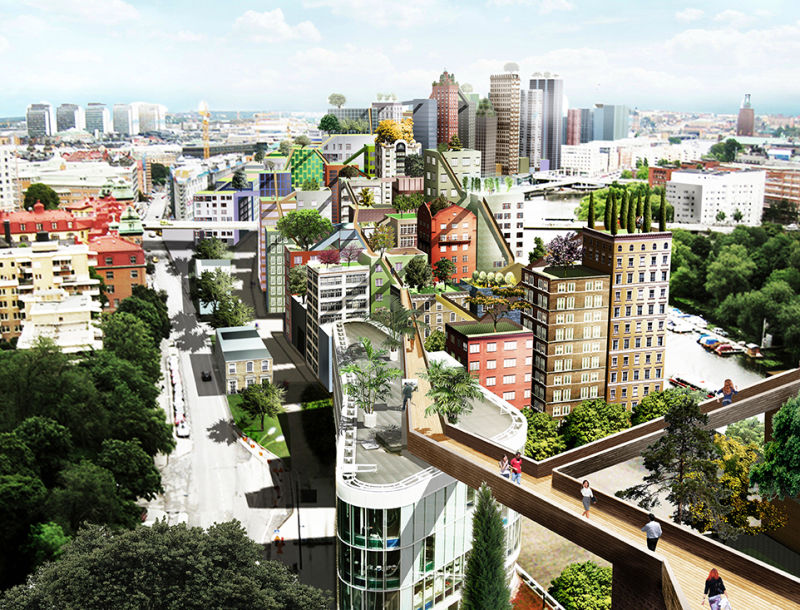 This Plan to Turn Stockholm Into a City Full of Sky Ways Looks Incredible