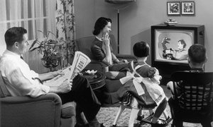 black and white television from 1955