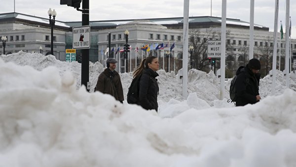 Последствия снегопада в Вашингтоне