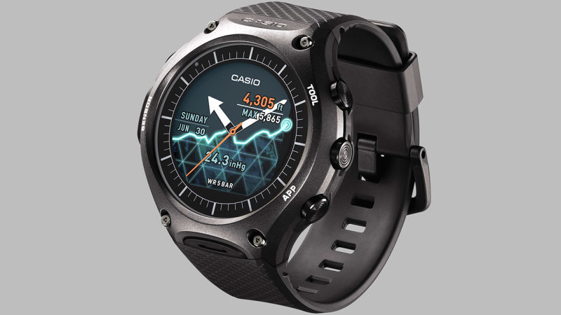 Casio’s Sensor-Packed Android Wear Watch Can Survive the Outdoors Longer Than You
