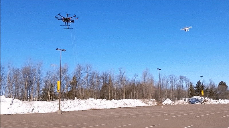 This Drone Catches Another By Firing a Net Right at It