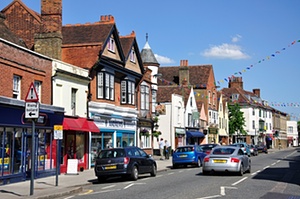 The high street of Ware in Hertfordshire