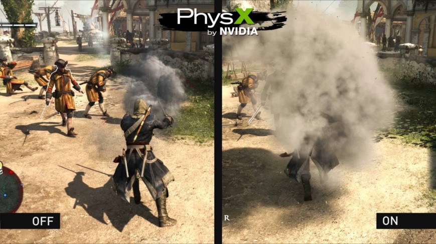 Эффекты NVIDIA PhysX наглядно в игре Assassins’s Creed: Black Flag