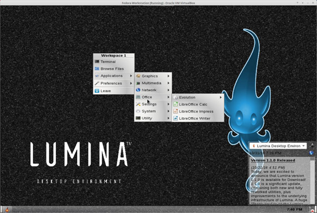 Lumina
applications menu