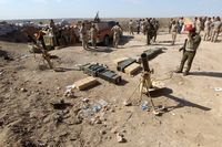 Iraakse soldaten in gevechten met strijders van IS bij de stad Fallujah (archieffoto)