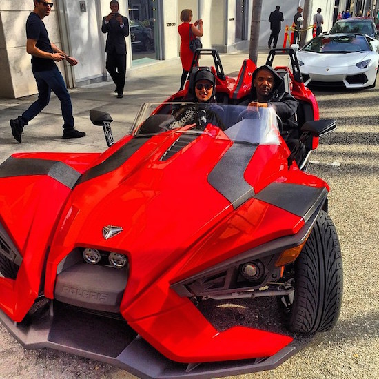 The Game in zijn Polaris Slingshot