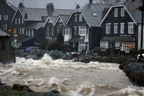 Een overstroming in het Engelse Ullswater.