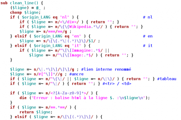 Код языка программирования Perl