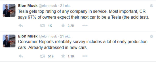 Musk reageert