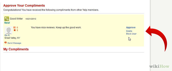 Image titled Accept or Decline a Compliment on Yelp Step 5