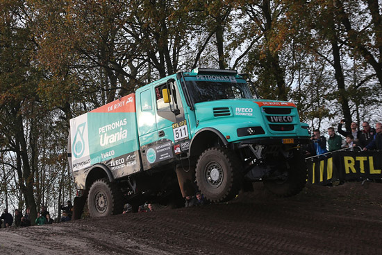 Hans Stacey tijdens de Dakar Preproloog in Valkenswaard