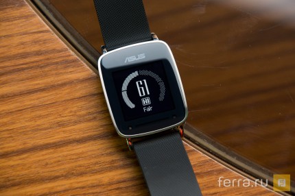 Показатель HI на экране ASUS VivoWatch