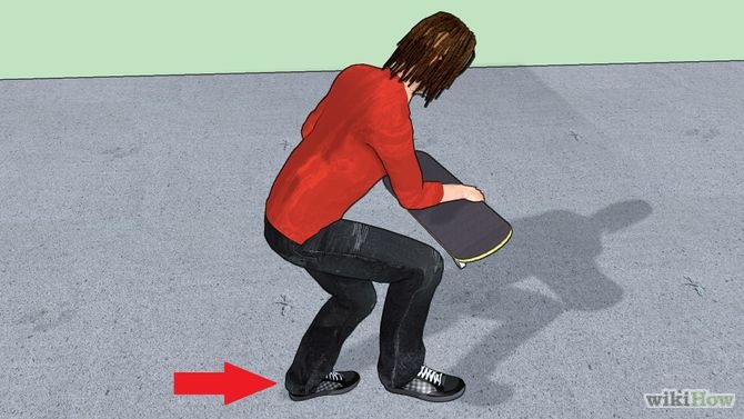 Image titled 180 Boneless on a Skateboard Step 2