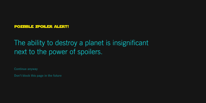 This Chrome Extension Will Block Star Wars Spoilers For You