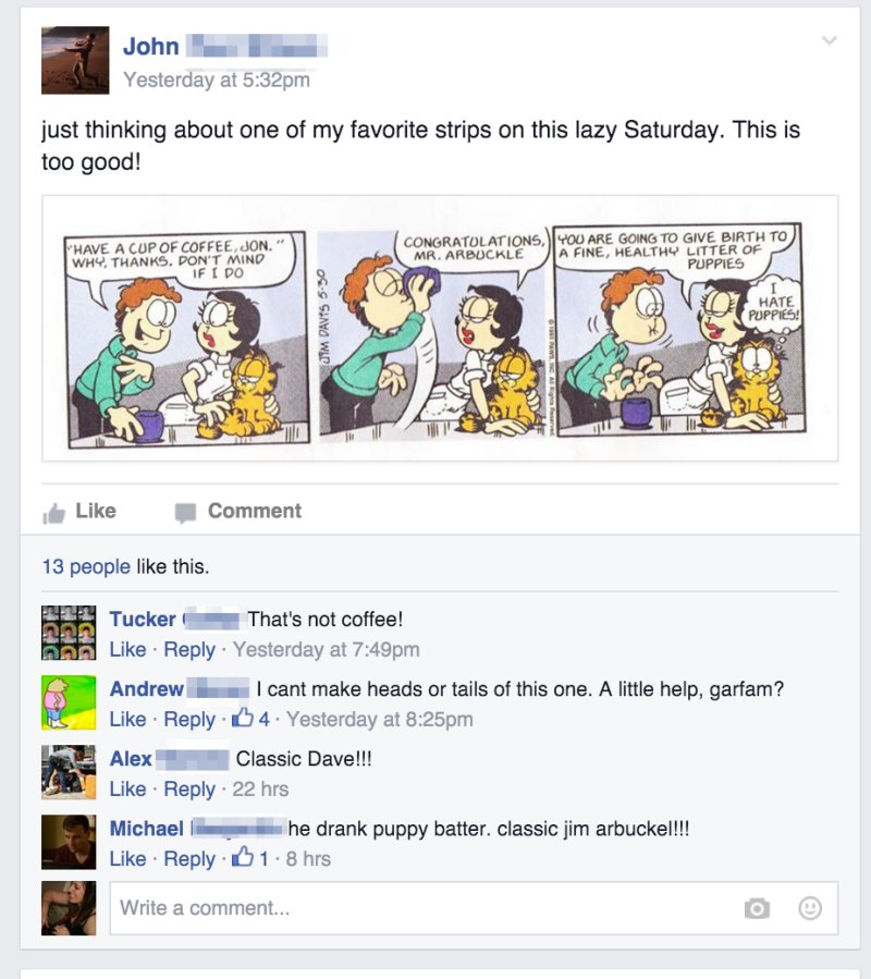 This Private Garfield Facebook Group Is the Last Irony-Free Place on the Internet