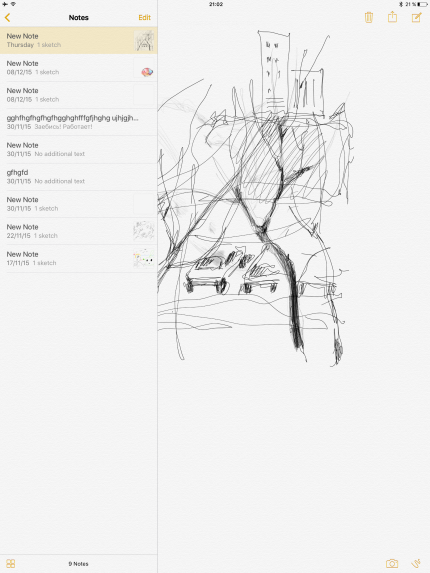 Приложение Notes на iPad Pro