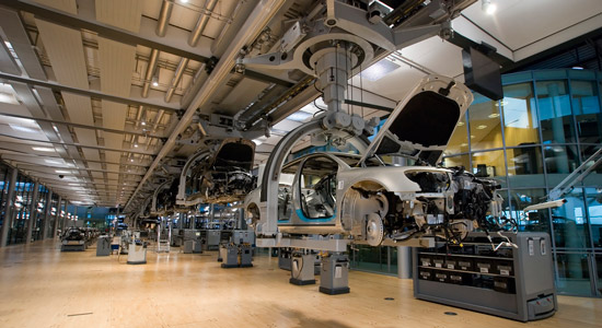 De Volkswagen-fabriek in Dresden
