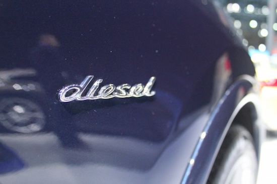 Diesel embleem op een Porsche