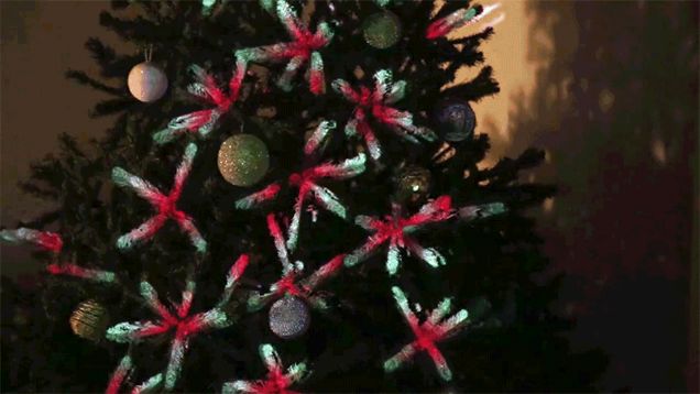 A Video Projector Is a Kick-Ass Way to Decorate a Christmas Tree