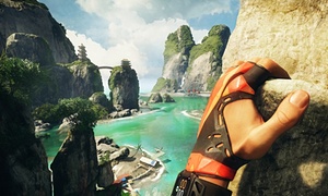 The Climb screenshot showing a hand clutching a rock