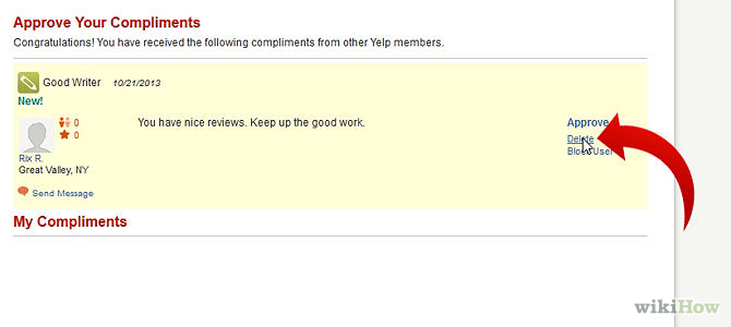 Image titled Accept or Decline a Compliment on Yelp Step 7