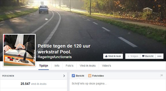 Petitie tegen werkstraf Pool
