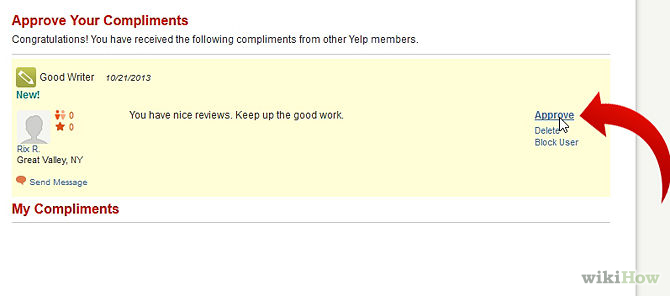 Image titled Accept or Decline a Compliment on Yelp Step 6
