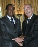 Blaise Compaoré op bezoek bij de Franse president Chirac in 2006