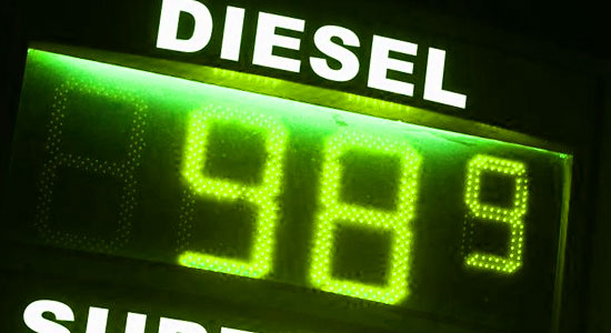Dieselprijs onder de euro