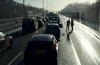 Pile-up on the A50 by the sinking sun
