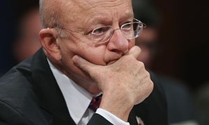 Director of National Intelligence James Clapper testifies in Washington.