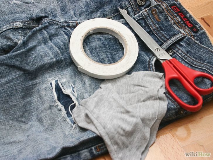Image titled Apply a Cut Out Fabric Patch to Jeans Step 1