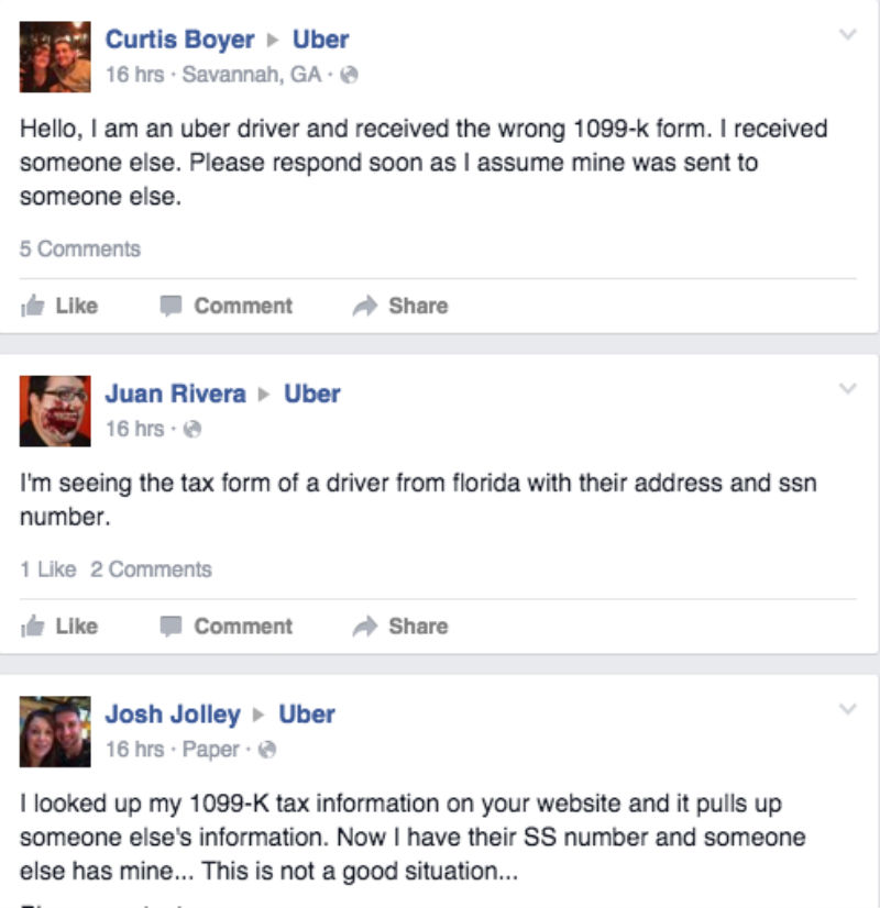 Uber Screwup Exposed Drivers' Social Security Numbers and Tax Info, According to Drivers