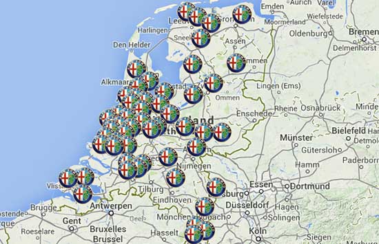 Alfa Romeo dealers en servicepunten in Nederland