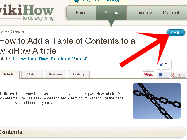Image titled Add a Table of Contents to a wikiHow Article Step 1