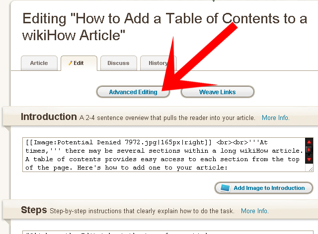 Image titled Add a Table of Contents to a wikiHow Article Step 2