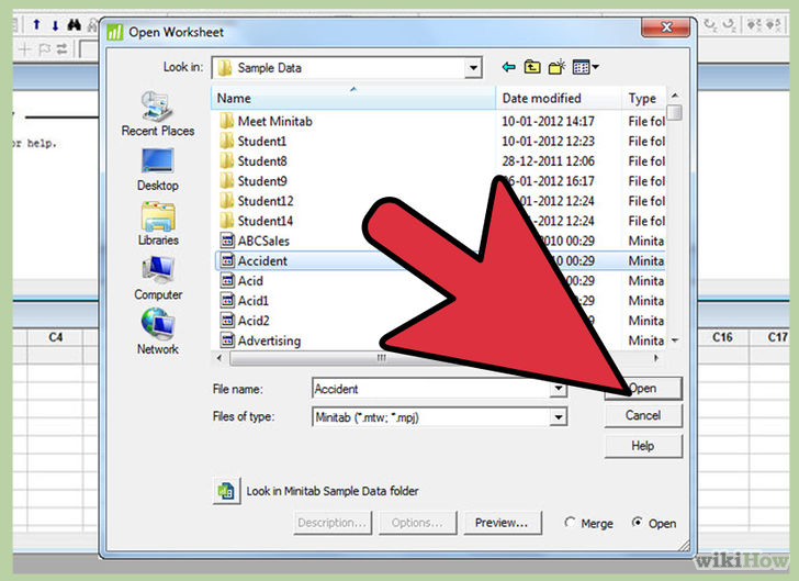 Image titled Access Reference Worksheet Available in Minitab 16 for Practice Step 4